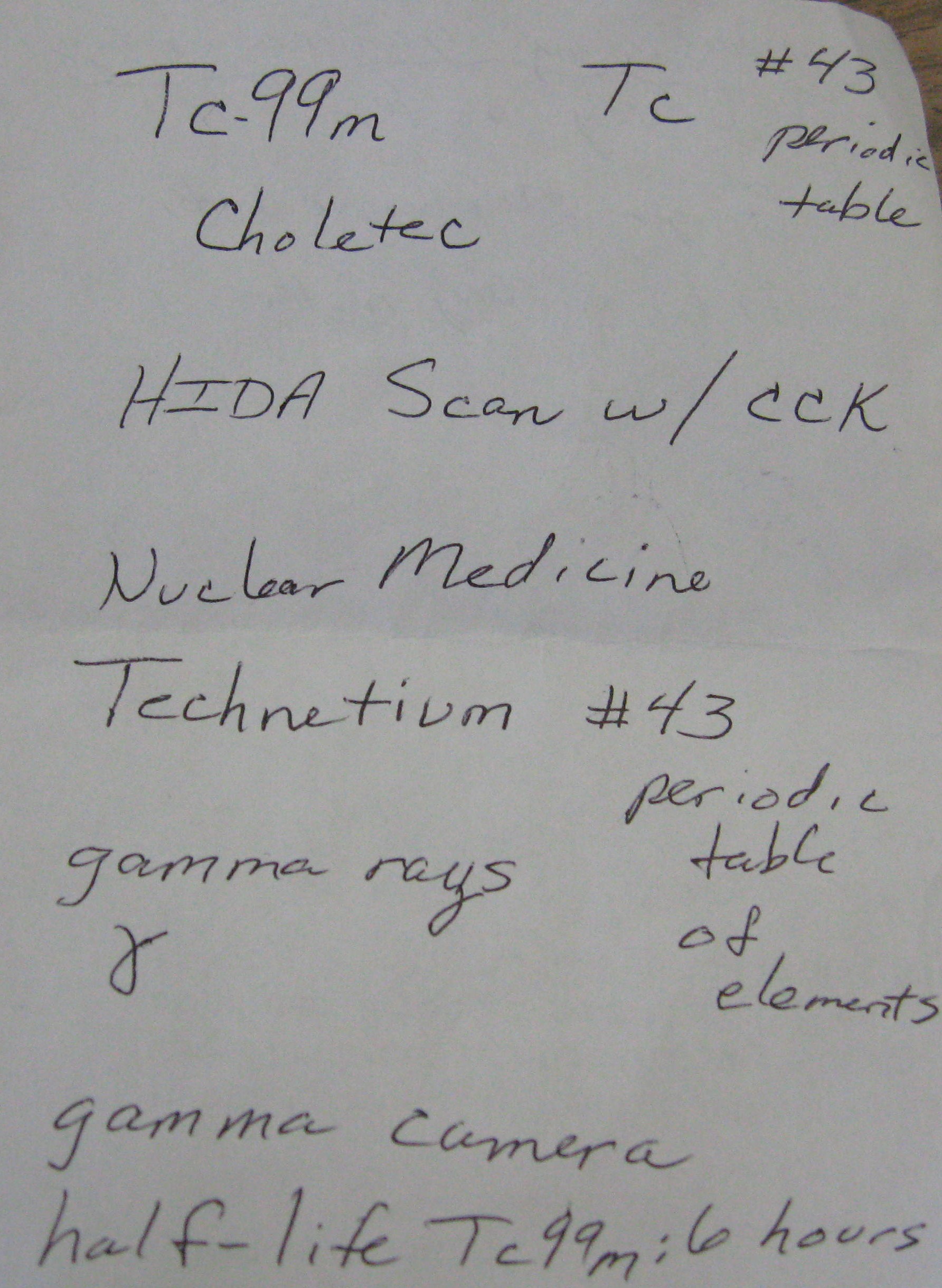 Yesterday a student came up to me and explained that she had been injected with a radioactive isotope for a medical scan.  She then asked if she was still radioactive....